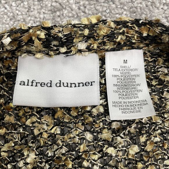 Alfred Dunner Cardigan Popcorn Sweater Womens Medium Brown Short Sleeve Casual - Picture 3 of 9